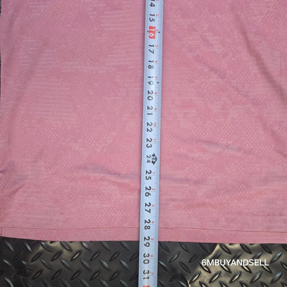 Adidas Primegreen Golf Polo Shirt Mens Medium Pink Textured GM0256 Short Sleeve